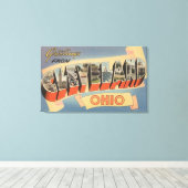 Cleveland, Ohio - Grote letterscènes Canvas Afdruk (Insitu (Houten vloer))