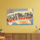 Cleveland, Ohio - Grote letterscènes Canvas Afdruk (Insitu (Woonkamer))