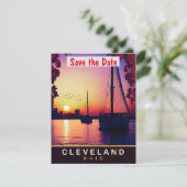 Cleveland Ohio Haven Zeilboot Trouw Uitnodiging (Staand voorkant)