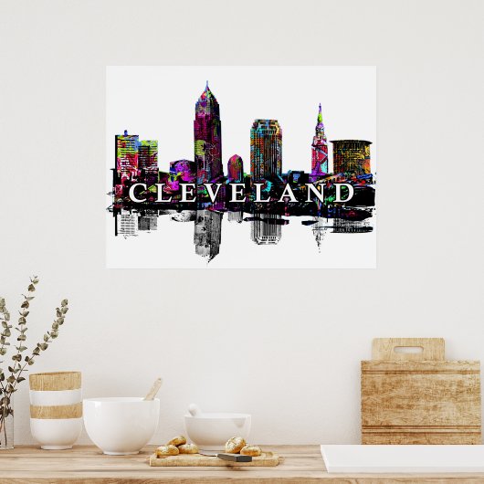 Cleveland, Ohio in graffiti Poster (Keuken)