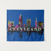 Cleveland Ohio in graffiti Tapestry Wandkleed (Voorkant (horizontaal))