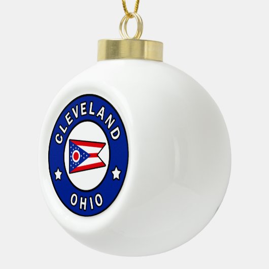 Cleveland Ohio Keramische Bal Ornament (Rechts)