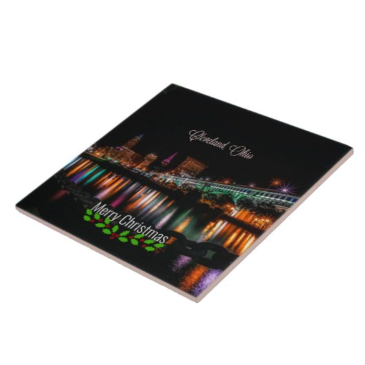 Cleveland, Ohio Kerstmis Tegeltje (Zijkant)