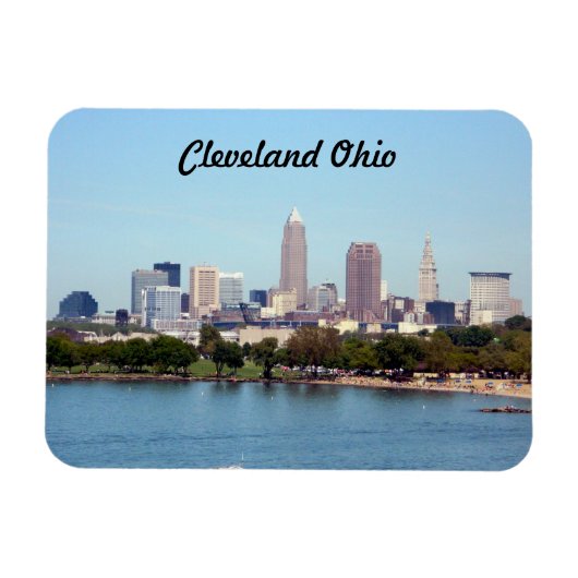 Cleveland, Ohio Lake Skyline Magnet Magneet (Horizontaal)