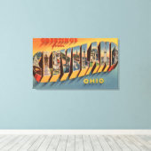 Cleveland, Ohio - Large Letter Scenes 2 Canvas Afdruk (Insitu (Houten vloer))