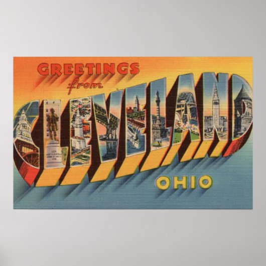 Cleveland, Ohio - Large Letter Scenes 2 Poster (Voorkant)