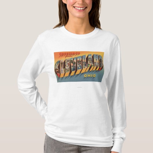 Cleveland, Ohio - Large Letter Scenes 2 T-shirt (Voorkant)