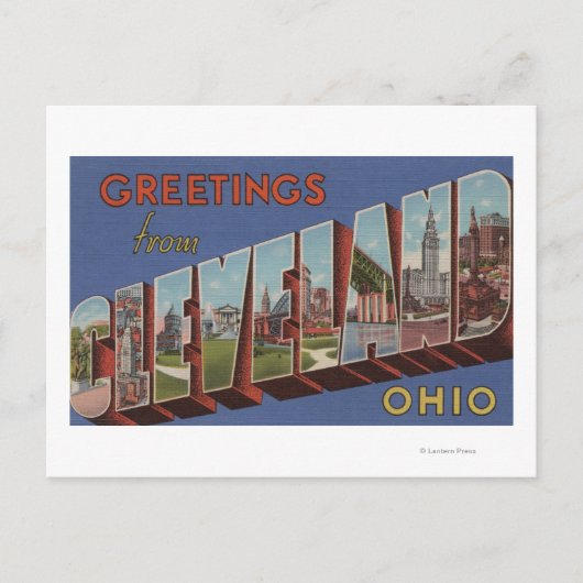 Cleveland, Ohio - Large Letter Scenes 3 Briefkaart (Voorkant)