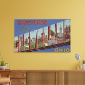 Cleveland, Ohio - Large Letter Scenes 3 Canvas Afdruk (Insitu (Woonkamer))