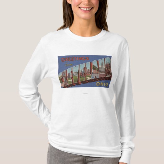 Cleveland, Ohio - Large Letter Scenes 3 T-shirt (Voorkant)