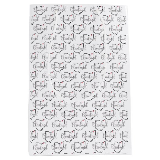 Cleveland Ohio Love Medium Cadeauzakje (Voorkant)