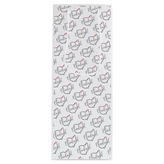 Cleveland Ohio Love Wijn Cadeautas (Voorkant)