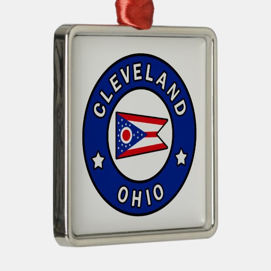 Cleveland Ohio Metalen Ornament (Rechts)