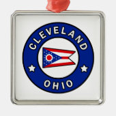 Cleveland Ohio Metalen Ornament (Voorkant)