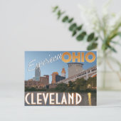 Cleveland Ohio Midwest Vintage Travel Poster Briefkaart (Staand voorkant)