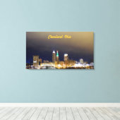 Cleveland, Ohio Million Dollar Uitzicht Canvas Afdruk (Insitu (Houten vloer))