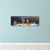 Cleveland, Ohio Million Dollar Uitzicht Wrapped Ca Canvas Afdruk (Insitu (Houten vloer))