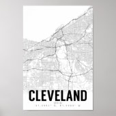 Cleveland Ohio Minimalist Map Art Poster (Voorkant)