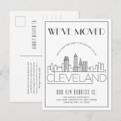 Cleveland, Ohio Modern Deco | Adreswijziging Aankondigingskaart (Voorkant / Achterkant)