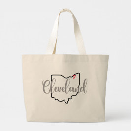 Cleveland Ohio Mok Grote Tote Bag