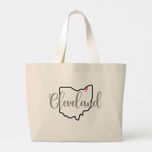 Cleveland Ohio Mok Grote Tote Bag (Achterkant)
