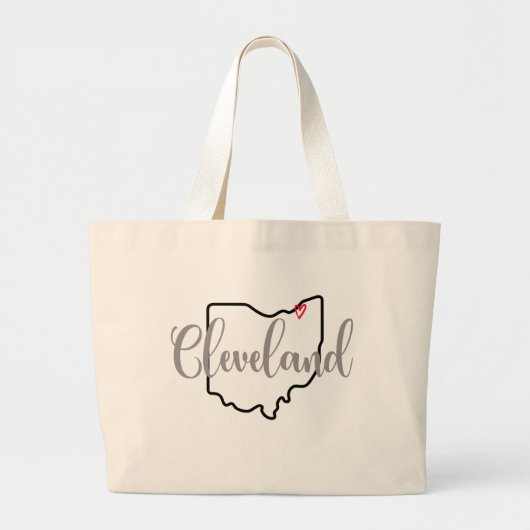 Cleveland Ohio Mok Grote Tote Bag (Voorkant)