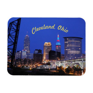 Cleveland,Ohio Night on the Town Magnet (Curve) Magneet