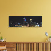 Cleveland Ohio Night Skyline (rood/blauw) Print (Insitu (Woonkamer))