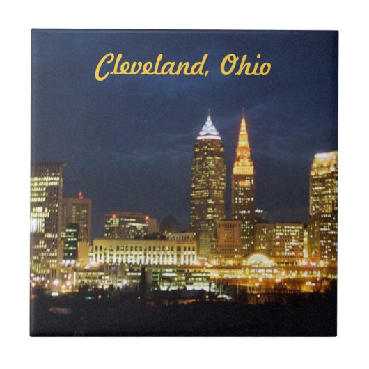 Cleveland, Ohio Nights Tile Tegeltje (Voorkant)