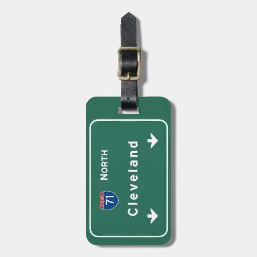 Cleveland Ohio oh Interstate Highway Freeway : Bagagelabel (Voorkant verticaal)