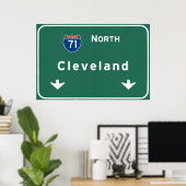 Cleveland Ohio oh Interstate Highway Freeway : Poster (Thuiskantoor)