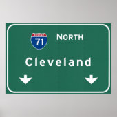 Cleveland Ohio oh Interstate Highway Freeway : Poster (Voorkant)