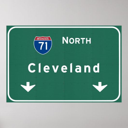 Cleveland Ohio oh Interstate Highway Freeway : Poster (Voorkant)
