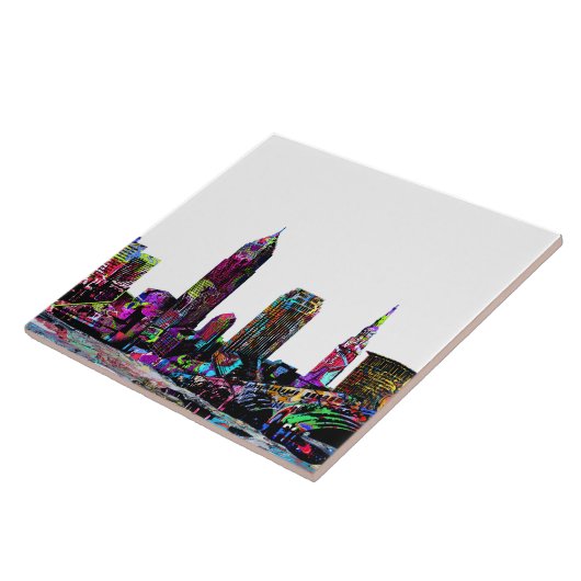 Cleveland, Ohio op graffiti Tegeltje (Zijkant)