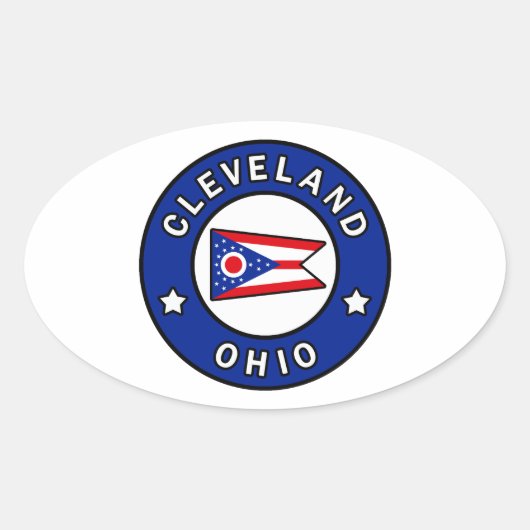 Cleveland Ohio Ovale Sticker (Voorkant)