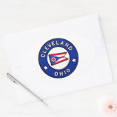 Cleveland Ohio Ovale Sticker (Envelop)