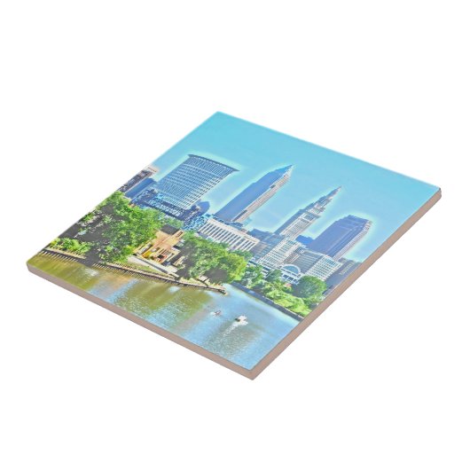 Cleveland, Ohio Paint Effect Decorative Tegel Tegeltje (Zijkant)