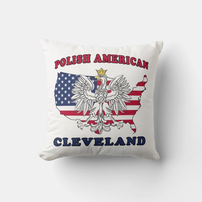 Cleveland Ohio Polish Eagle Kussen (Voorkant)