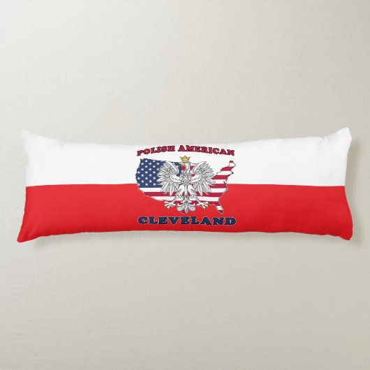 Cleveland Ohio Polish Eagle Lichaamskussen (Voorkant)