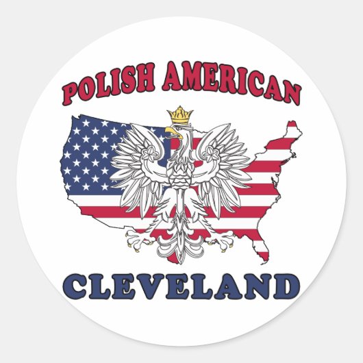Cleveland Ohio Polish Ronde Sticker (Voorkant)