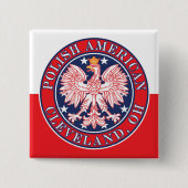 Cleveland Ohio Polish Vierkante Button 5,1 Cm (Voorkant)
