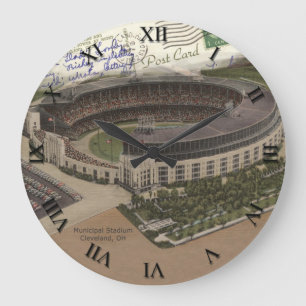 Cleveland Ohio Post Card Clock - Municipal Stadium Grote Klok