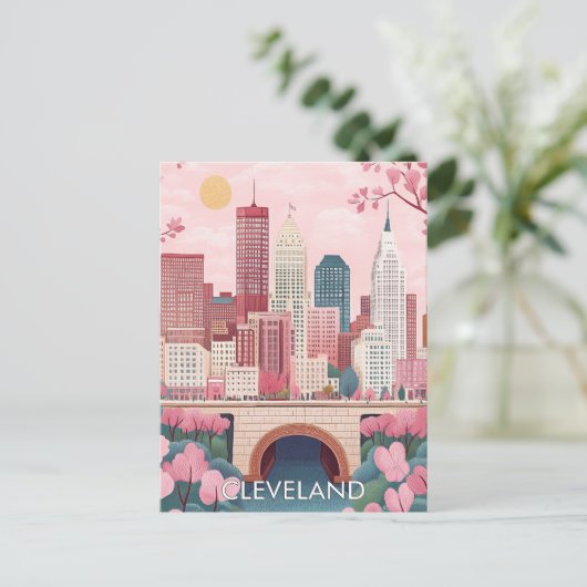 Cleveland Ohio Reizen Briefkaart (Staand voorkant)