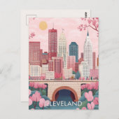 Cleveland Ohio Reizen Briefkaart (Voorkant / Achterkant)