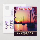 Cleveland, Ohio, Reizen Briefkaart, Save The Date (Voorkant / Achterkant)