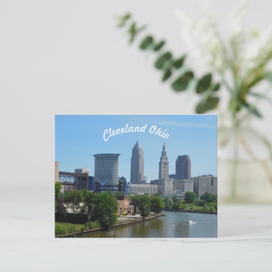 Cleveland, Ohio River Skyline Briefkaart (Curve) (Staand voorkant)