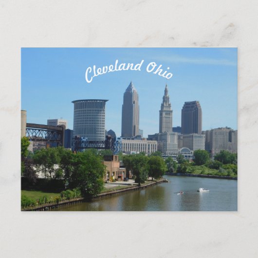 Cleveland, Ohio River Skyline Briefkaart (Curve) (Voorkant)