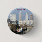 Cleveland, Ohio River Uitzicht Button (Voorkant)