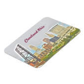 Cleveland, Ohio River Uitzicht Magnet Magneet (Linkerzijde)