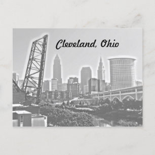 Cleveland, Ohio Riverview BW Briefkaart